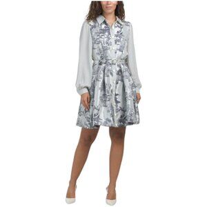 DALIA MACPHEE Long Sleeve Twofer Toile Mini Dress